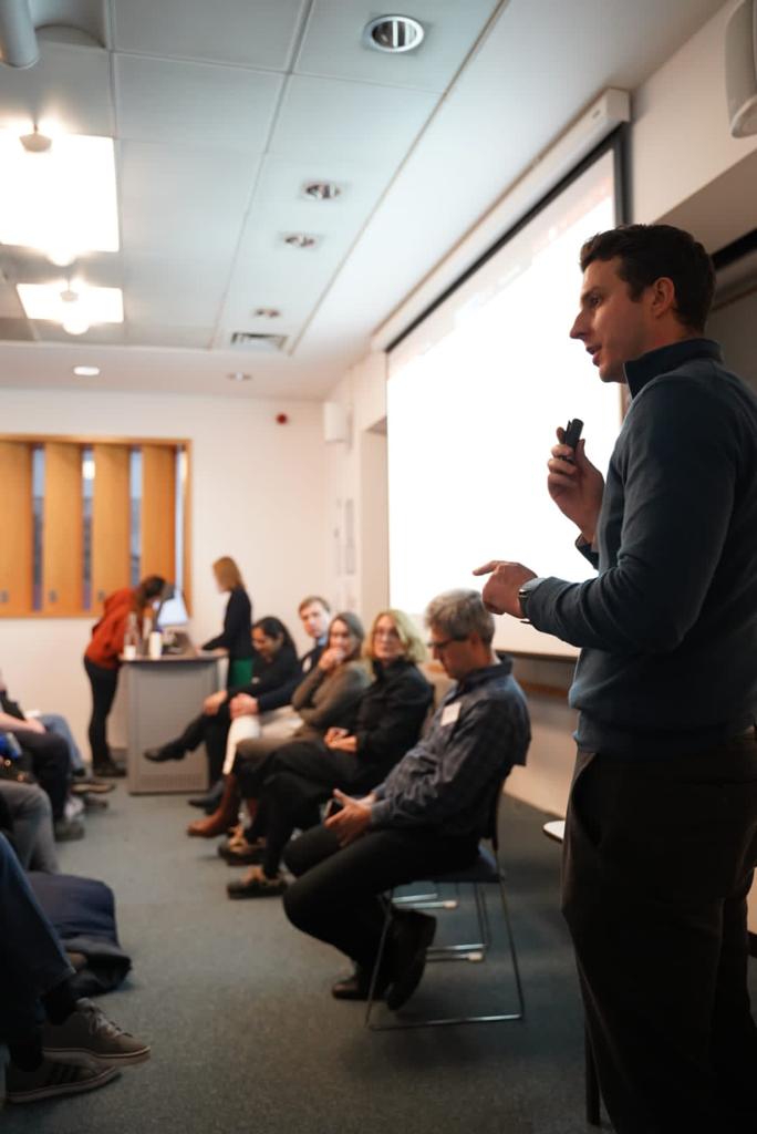 Dr James Arwyn-Jones answering a research question during the panel slot