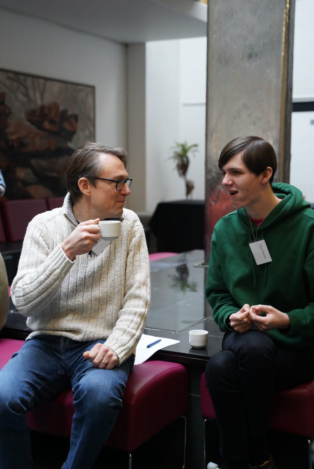 Guests enjoying a coffee