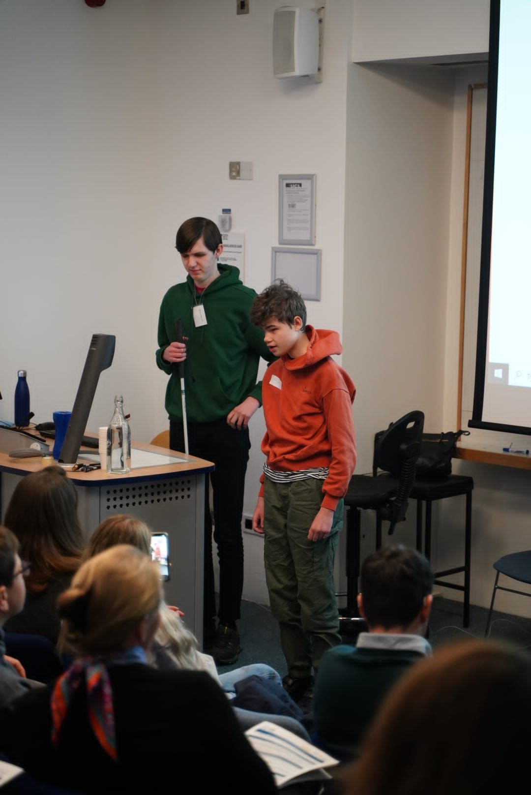 Teenagers Ethan Peacock and Josh Horrobin speaking about blindness & deafness