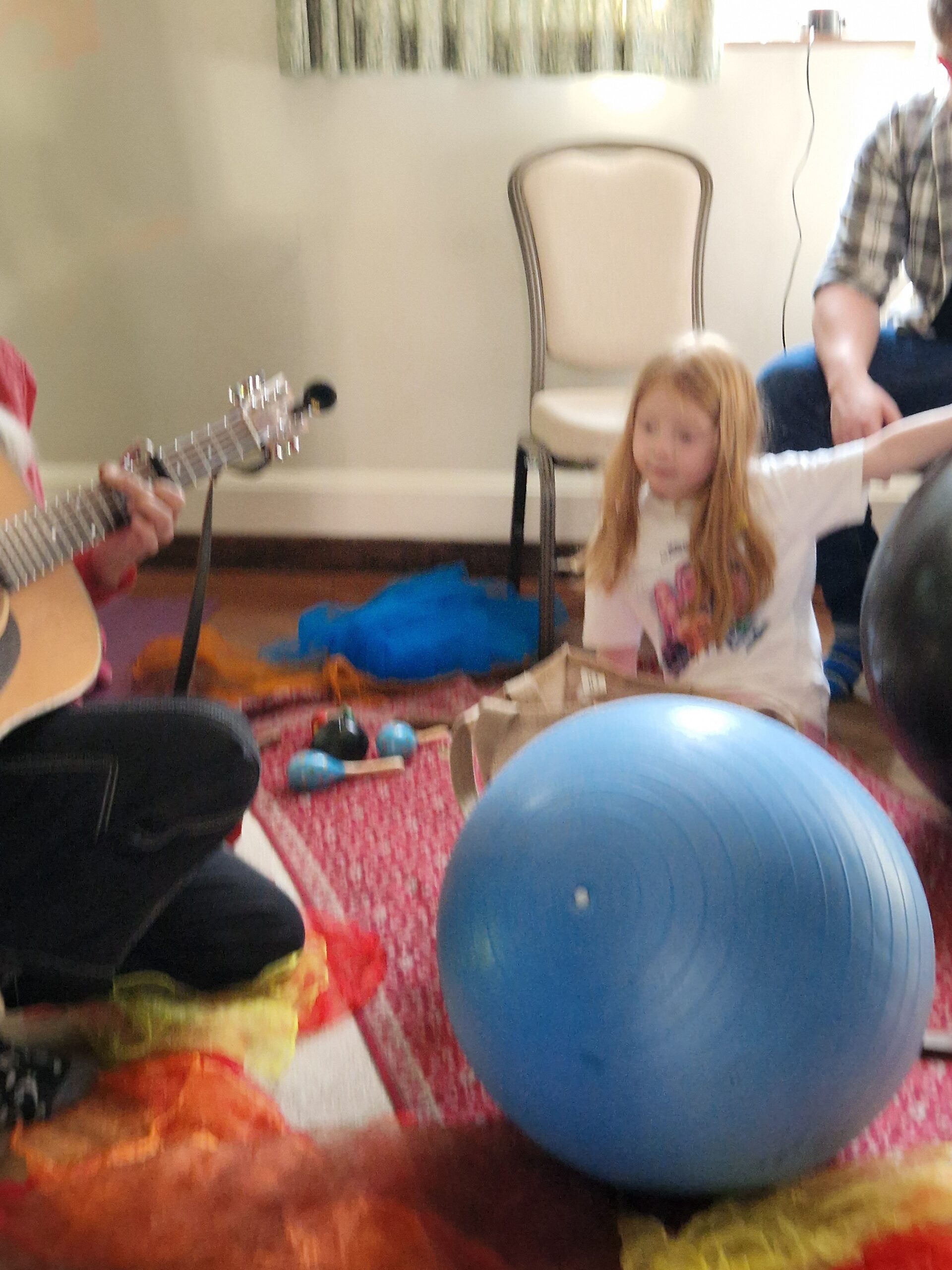 Sensory room girl and sensory ball