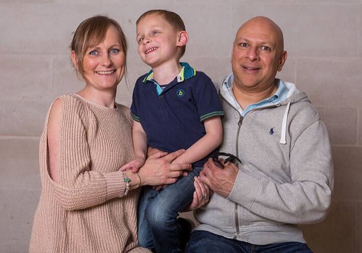 Theo with mum and dad